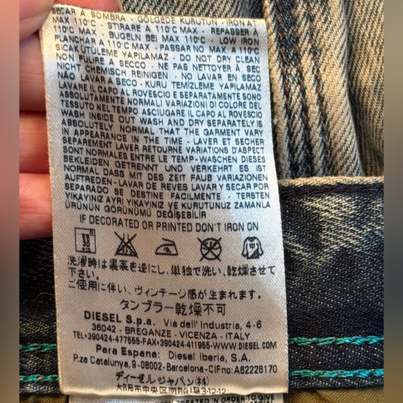 Diesel Thanaz Slim Skinny Jeans size 30 Wash 813z Ditressed Patched - Picture 14 of 16